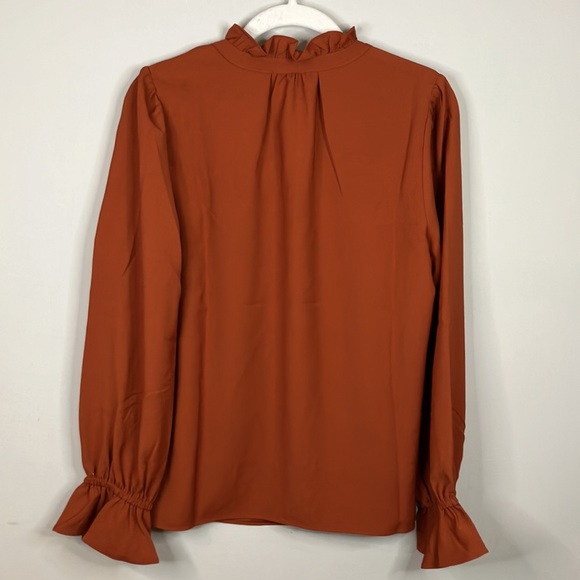 J Crew tie collar ruffle cuff blouse - Picture 4 of 9